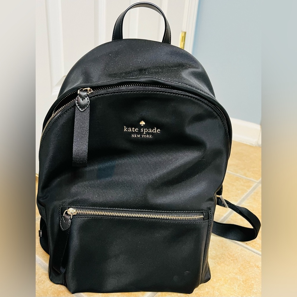 Kate Spade Large Chelsea Backpack in Black Nylon  (never used)